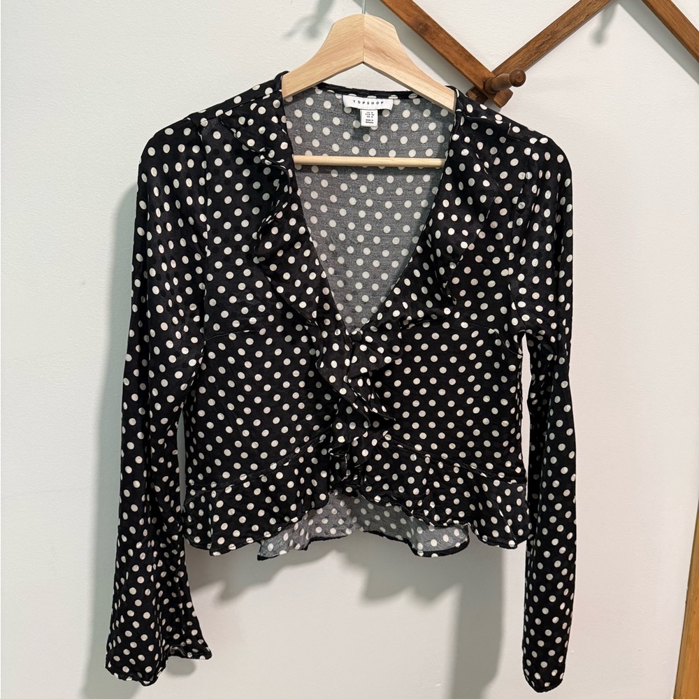 Silky Top Shop Polka Dot Blouse